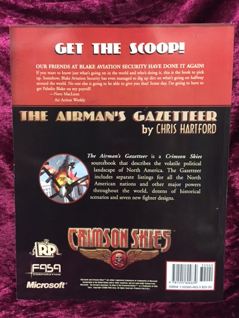 Crimson Skies Airmans Gazetteer Atlas (FASA) 8008